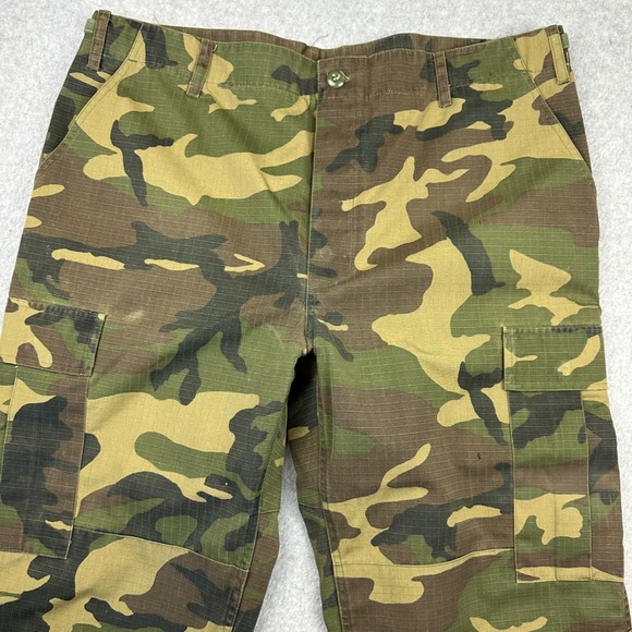Unbranded Other - Woodland Camo Ripstop Cargo Pants Mens XL Regular Green Brown Tactical
